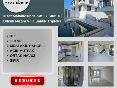 Hisar Mahallesinde Satılık Sıfır 3+1 Bitişik Nizam Villa Satılık Tripleks 
